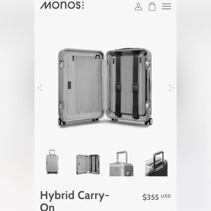 Monos 
Hybrid CarryOn 22” 
$355 silver preowned